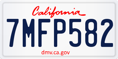 CA license plate 7MFP582