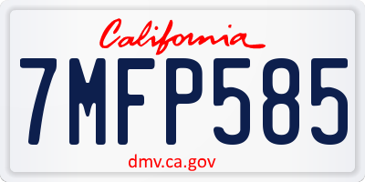 CA license plate 7MFP585