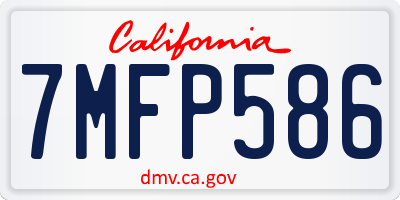 CA license plate 7MFP586