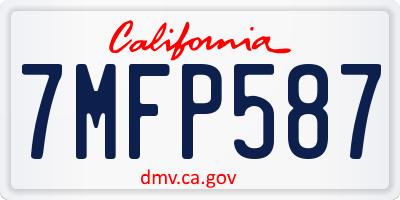 CA license plate 7MFP587