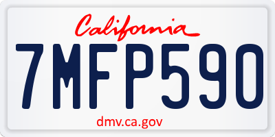 CA license plate 7MFP590