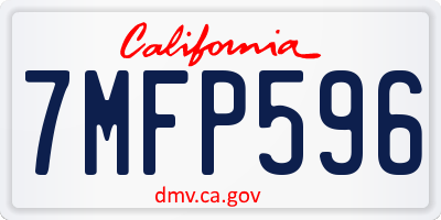 CA license plate 7MFP596