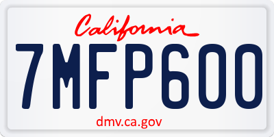 CA license plate 7MFP600