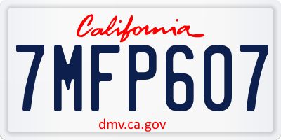 CA license plate 7MFP607