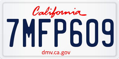 CA license plate 7MFP609