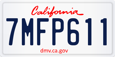 CA license plate 7MFP611