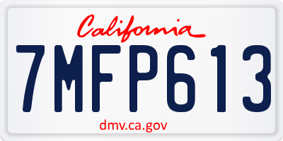 CA license plate 7MFP613