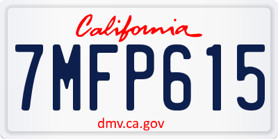 CA license plate 7MFP615