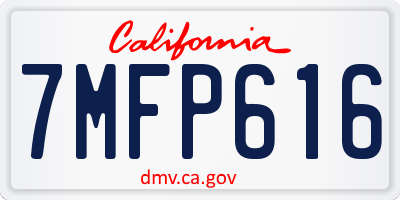 CA license plate 7MFP616