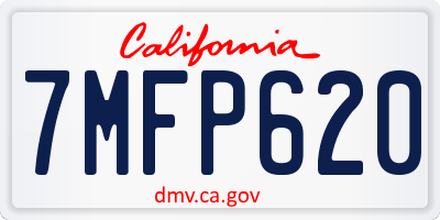 CA license plate 7MFP620