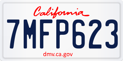 CA license plate 7MFP623