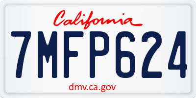 CA license plate 7MFP624