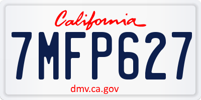 CA license plate 7MFP627