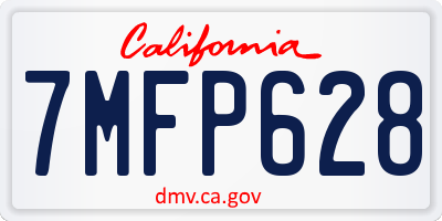 CA license plate 7MFP628