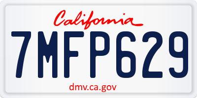 CA license plate 7MFP629