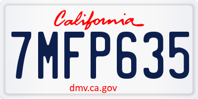 CA license plate 7MFP635