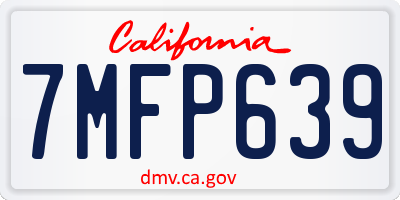 CA license plate 7MFP639