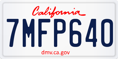 CA license plate 7MFP640