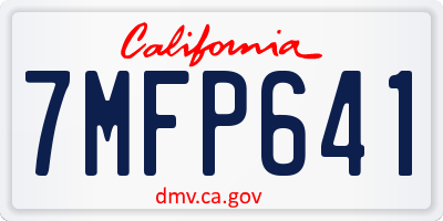 CA license plate 7MFP641