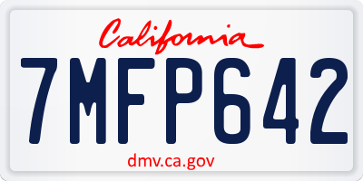 CA license plate 7MFP642