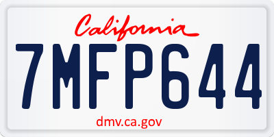 CA license plate 7MFP644
