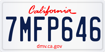 CA license plate 7MFP646