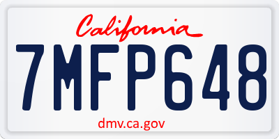 CA license plate 7MFP648