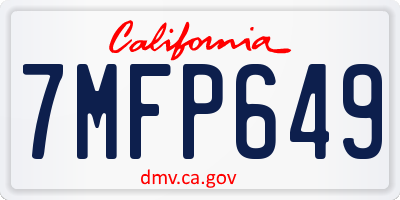 CA license plate 7MFP649