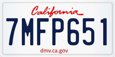 CA license plate 7MFP651
