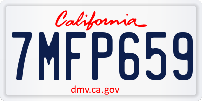 CA license plate 7MFP659
