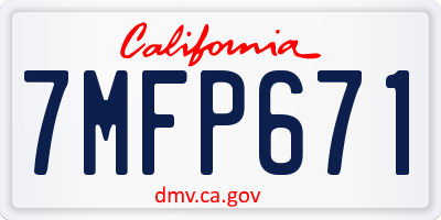 CA license plate 7MFP671