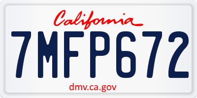 CA license plate 7MFP672