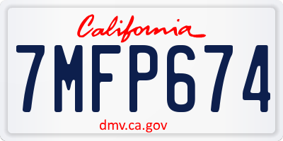 CA license plate 7MFP674