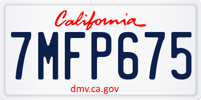 CA license plate 7MFP675