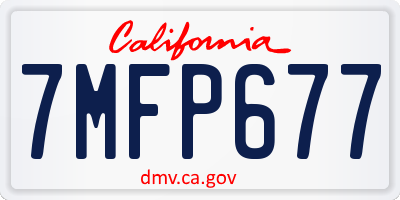 CA license plate 7MFP677