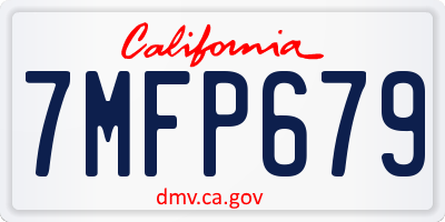CA license plate 7MFP679