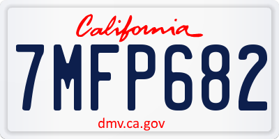 CA license plate 7MFP682