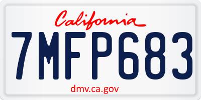 CA license plate 7MFP683