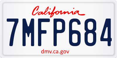 CA license plate 7MFP684