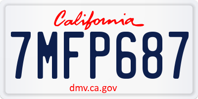 CA license plate 7MFP687