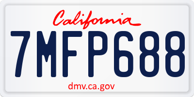 CA license plate 7MFP688