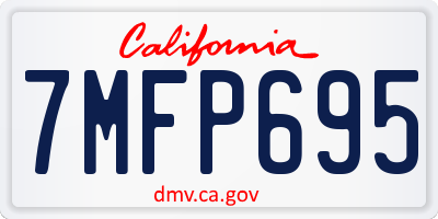 CA license plate 7MFP695