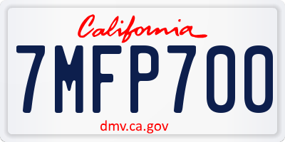 CA license plate 7MFP700