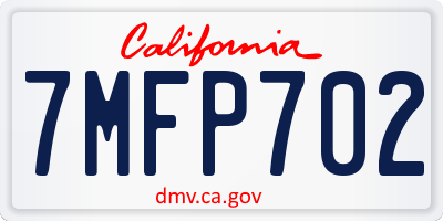 CA license plate 7MFP702