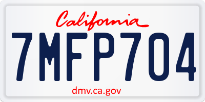 CA license plate 7MFP704