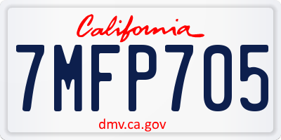 CA license plate 7MFP705