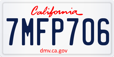 CA license plate 7MFP706
