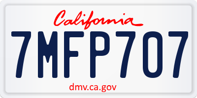 CA license plate 7MFP707