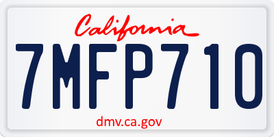 CA license plate 7MFP710