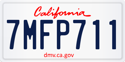 CA license plate 7MFP711